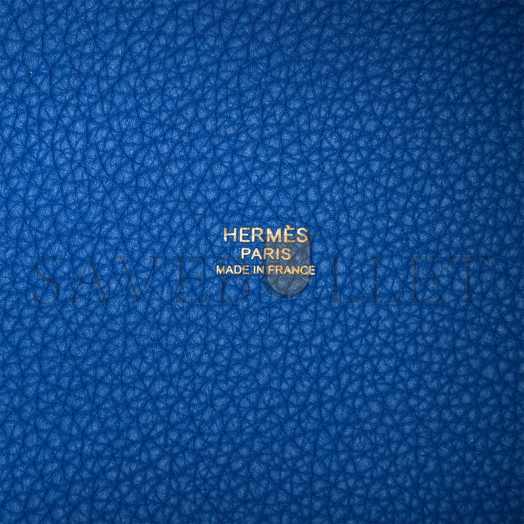 HERMES PICOTIN LOCK 18 BLEU FRANCE CLEMENCE GOLD HARDWARE (18*13*18cm) HERMES PICOTIN LOCK 18 BLEU FRANCE CLEMENCE GOLD HARDWARE (18*13*18cm)