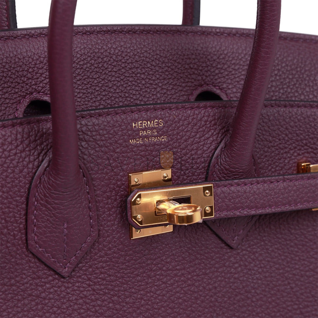 HERMES BIRKIN 25 CASSIS TOGO GOLD HARDWARE (25cm) HERMES BIRKIN 25 CASSIS TOGO GOLD HARDWARE (25cm)