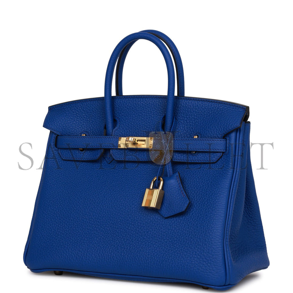 HERMES BIRKIN 25 BLEU ROYAL TOGO GOLD HARDWARE HANDMADE (25cm) HERMES BIRKIN 25 BLEU ROYAL TOGO GOLD HARDWARE HANDMADE (25cm)