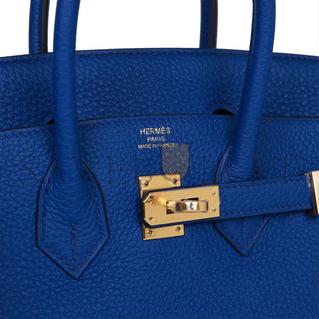 HERMES BIRKIN 25 BLEU ROYAL TOGO GOLD HARDWARE HANDMADE (25cm) HERMES BIRKIN 25 BLEU ROYAL TOGO GOLD HARDWARE HANDMADE (25cm)