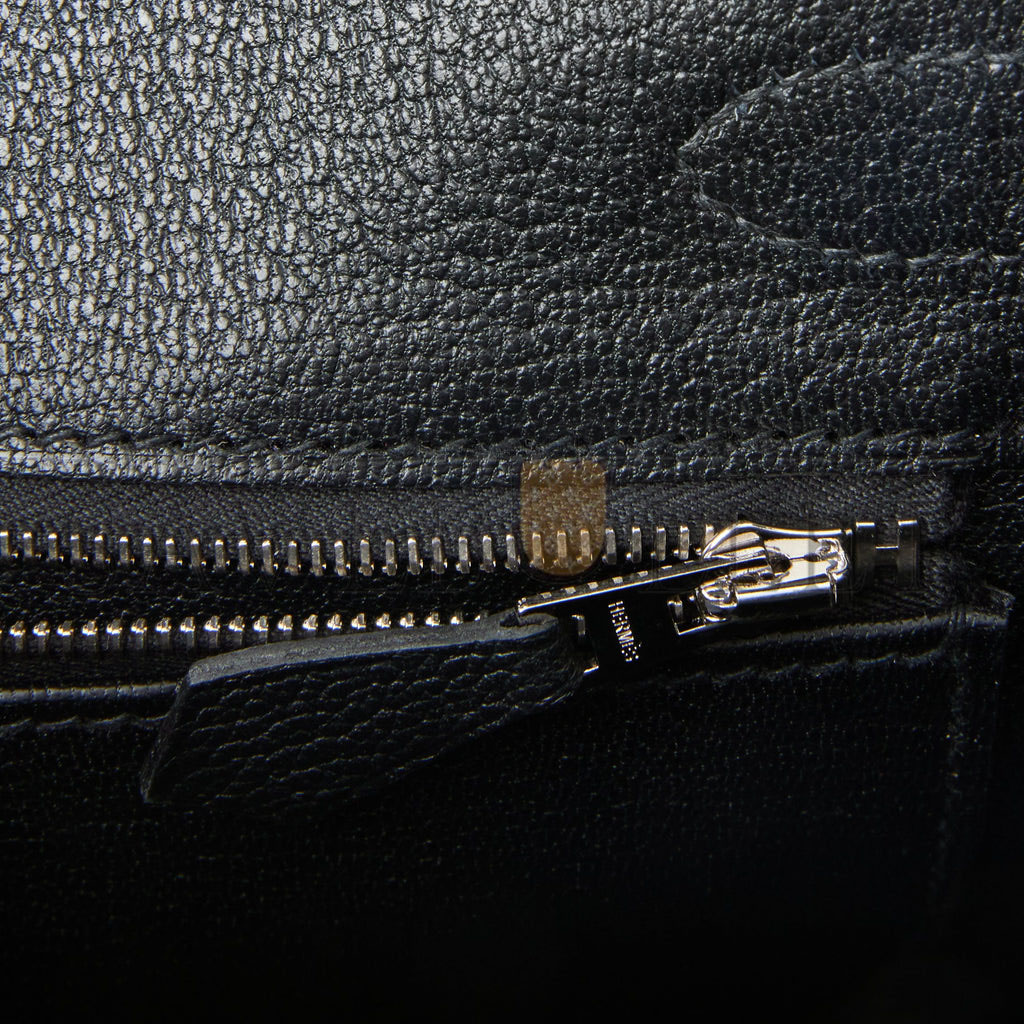 HERMES BIRKIN 25 BLEU MARINE SHINY NILOTICUS CROCODILE PATTERN AND BLACK NOVILLO TOUCH PALLADIUM HARDWARE (25cm) HERMES BIRKIN 25 BLEU MARINE SHINY NILOTICUS CROCODILE PATTERN AND BLACK NOVILLO TOUCH PALLADIUM HARDWARE (25cm)