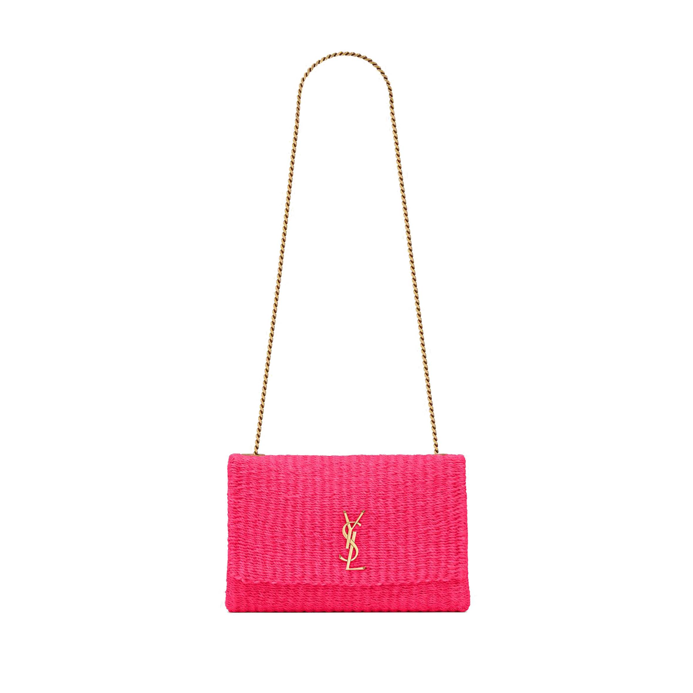 YSL KATE MEDIUM SUPPLE CHAIN BAG IN RAFFIA 580065FABK35688 (28.5*20*6cm)