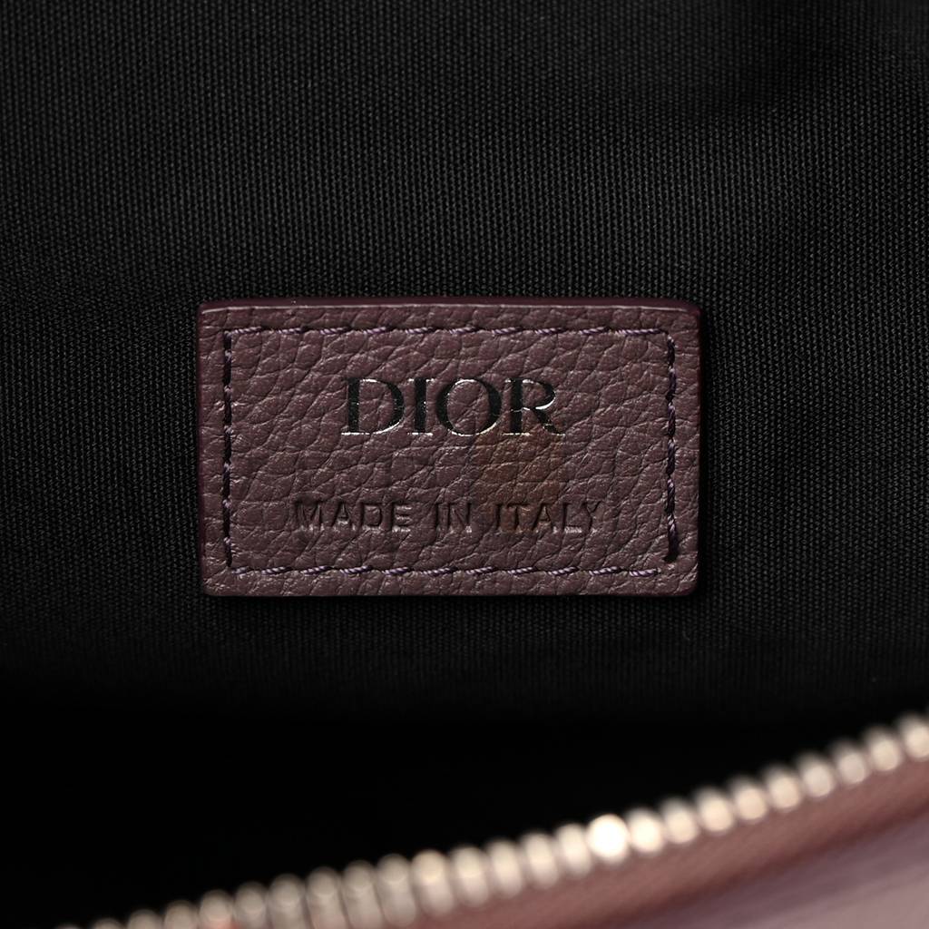 DIOR GRAINED CALFSKIN KIM JONES SADDLE BAG AMARANTH (27*22*3.8cm)