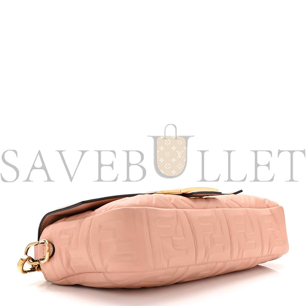 FENDI NAPPA FF 1974 EMBOSSED BAGUETTE ROSA BOURBON (27*15*6cm)