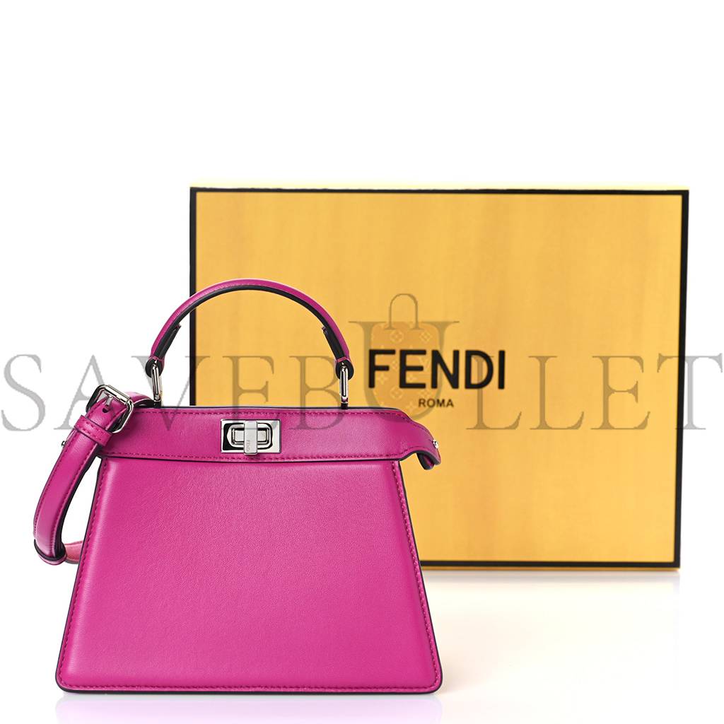 FENDI SHINY NAPPA PETITE PEEKABOO I SEE U SATCHEL MAGENTA (20*15*11cm)