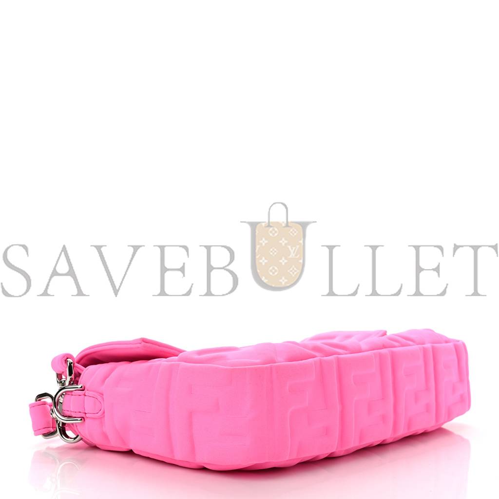 FENDI LYCRA FF 1974 EMBOSSED BAGUETTE ROSA FLUO (27*17*5cm)